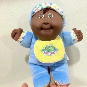 VINTAGE Hasbro African American Cabbage Patch Kids Babyland Rattle Blue 1988